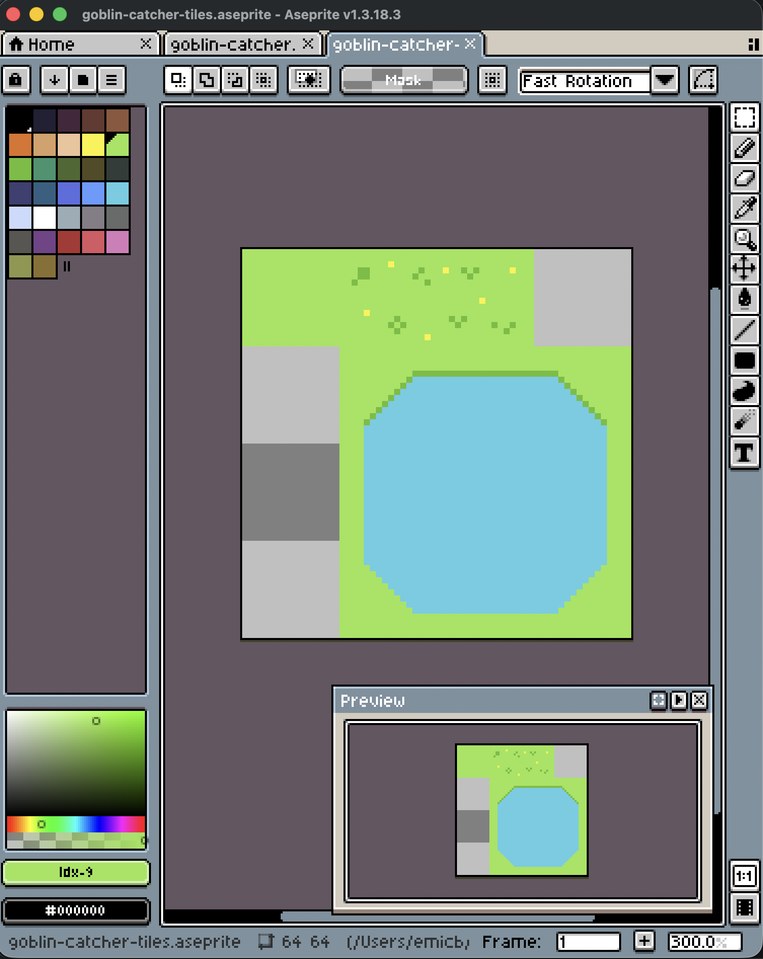 Tileset created in Aseprite